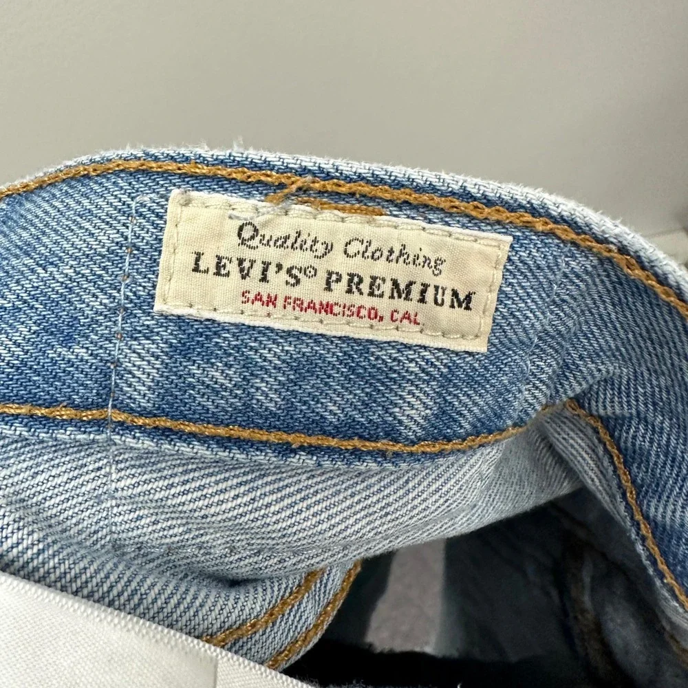 Levi's Premium 501 Button Fly Upcycled Quilt Patch‎ Jean Short in Fault Line 29